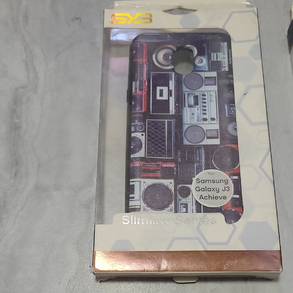 SYS Slimline Series Samsung Galazy K3 Achieve Black, silver,and Blue Phone Cases - Picture 2 of 14